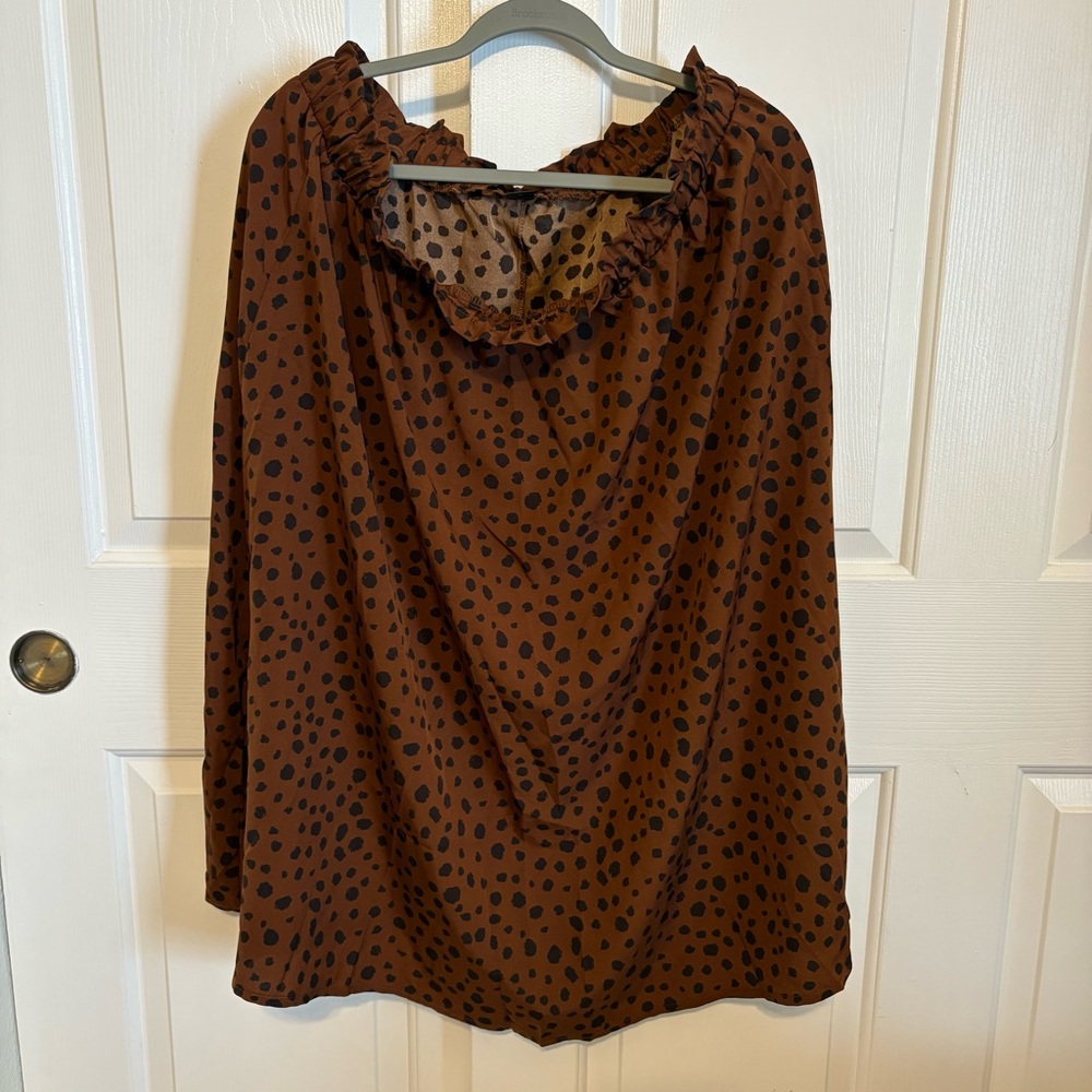 SHEIN brown Dalmatian print midi skirt